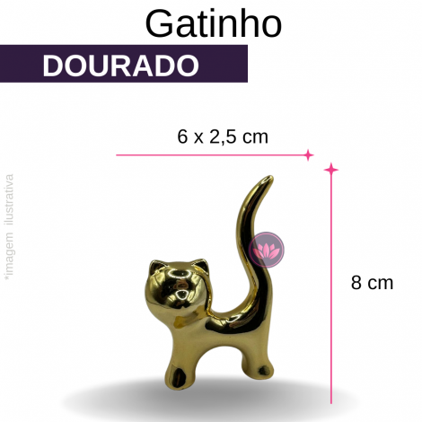 GATINHO PORCELANA METALIZADO