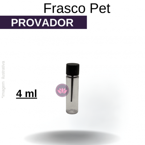 FRASCO PET 4 ML PROVADOR C/ TAMPA E HASTE