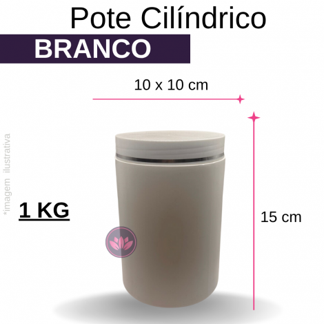 POTE CILINDRICO C/ FIO METAL 1 KG BRANCO