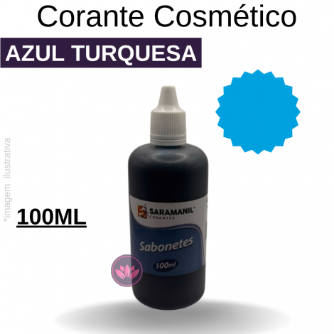 CORANTE COSMÉTICO AZUL TURQUESA SARAMANIL 100 ML