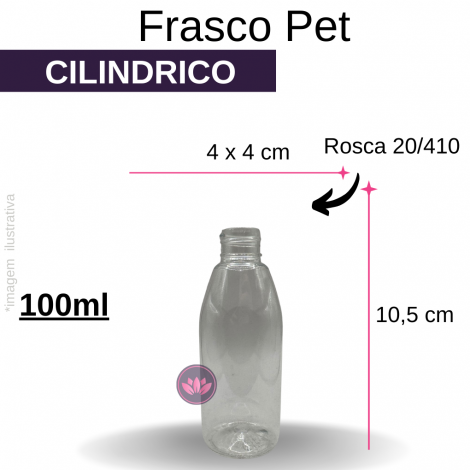 FRASCO PET 100 ML B/20/410 CILINDRICO