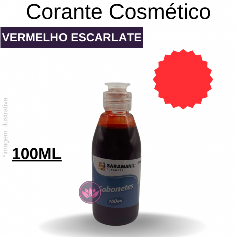 CORANTE COSMÉTICO VERMELHO ESCARLATE SARAMANIL 100 ML