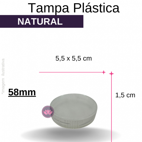 TAMPA PLÁSTICA 58MM NATURAL