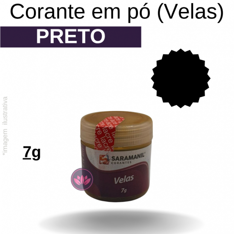 CORANTE EM PÓ PRETO 7 GRS (VELAS)