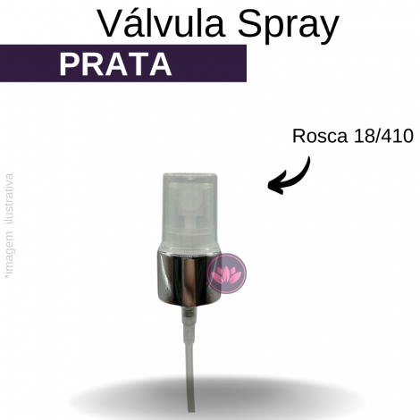 VALVULA B/18 SPRAY PRATA TP TRANSPARENTE