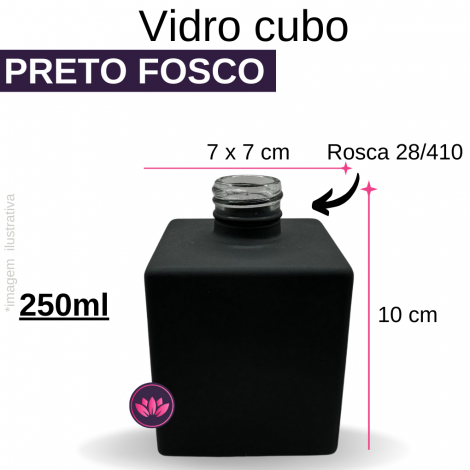 VIDRO CUBO 250 ML B/28 PRETO FOSCO