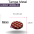 TAMPA METAL 58MM XADREZ VERMELHO